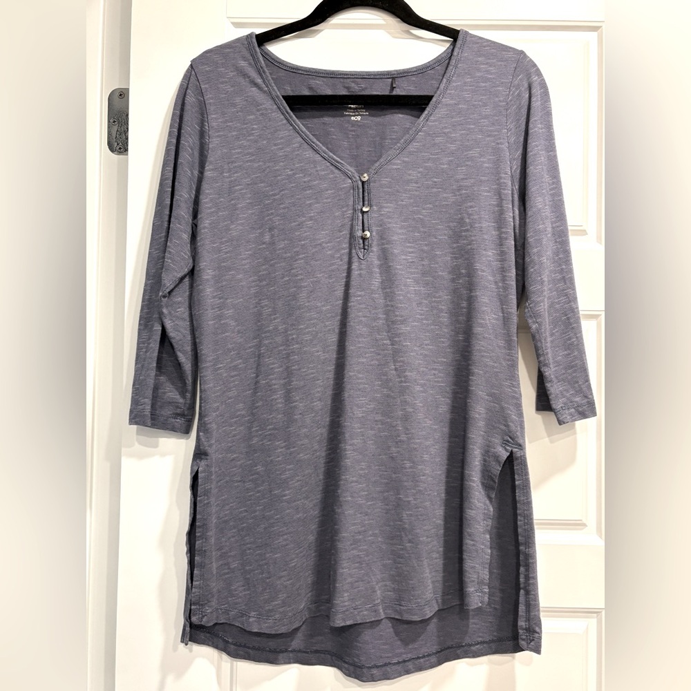 Toad&Co Heathered Slate Blue V-Neck Tunic